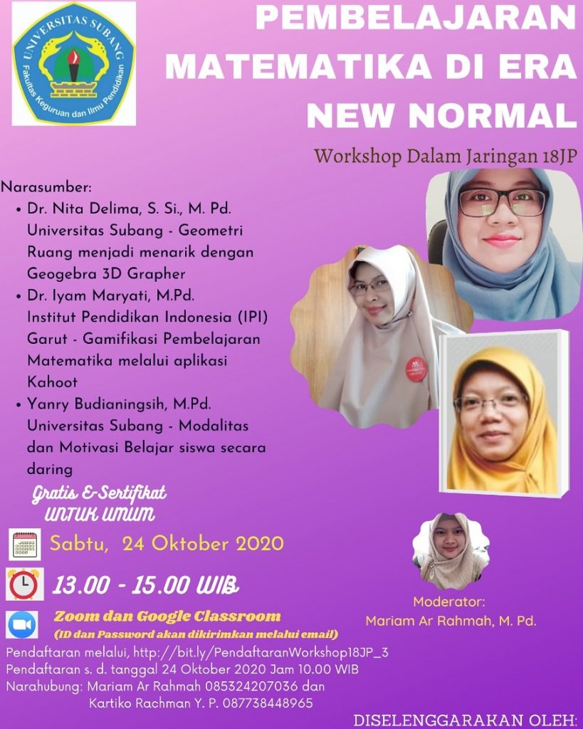 PEMBELAJARAN MATEMATIKA DI ERA NEW NORMAL Posted by ADMIN   Categories BERITA  Date NOVEMBER 2, 2020