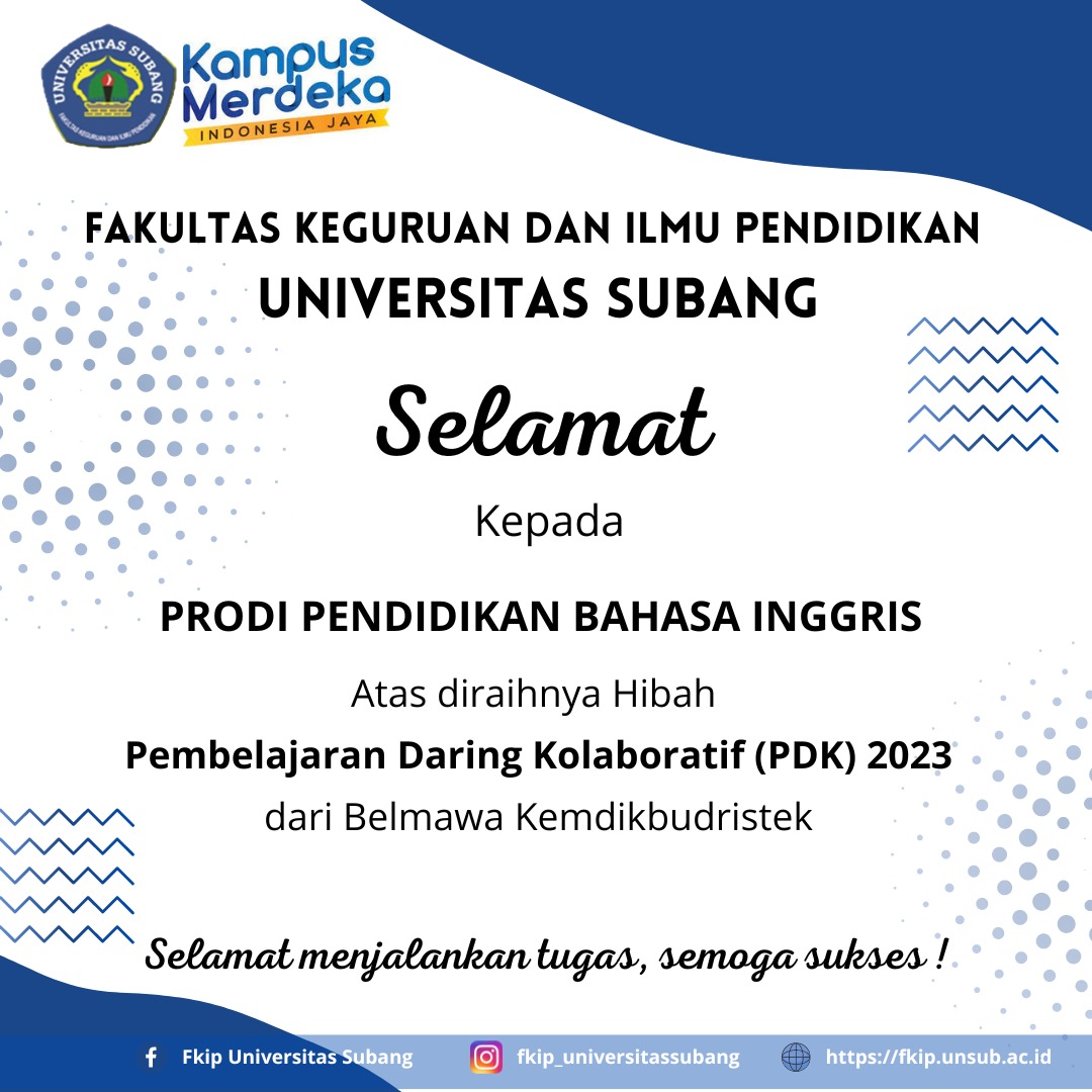 Pendidikan Bahasa Inggris FKIP UNSUB Lolos Hibah PDK 2023